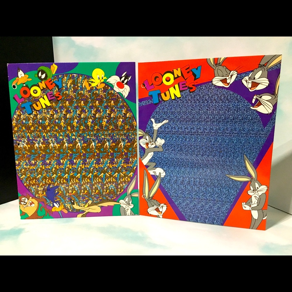 LOONEY TUNES VTG 90s Magic Eye Stuart Hall Folders